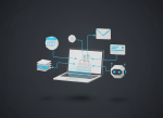 Illustration d'un flux d'automatisation reliant e-mails, calendrier et outils de gestion.